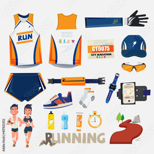 Running sport with equipment