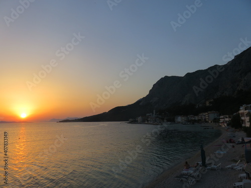 Fototapeta Naklejka Na Ścianę i Meble -  Sunset at beach in Croatia