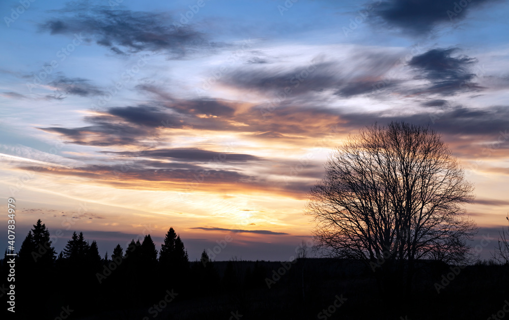 Fototapeta premium Sunset outside the city