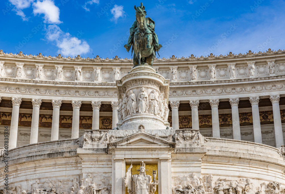 The Victor Emmanuel II National Monument (Altare della Patria)  in Rome, Italy.