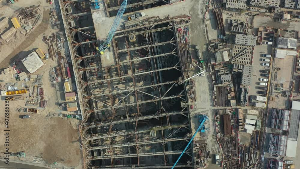 City under construction in aerial view City under construction in aerial view