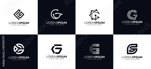 abstract logo g letter monogram logo design templates