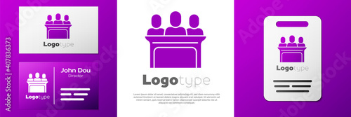 Logotype Jurors icon isolated on white background. Logo design template element. Vector.