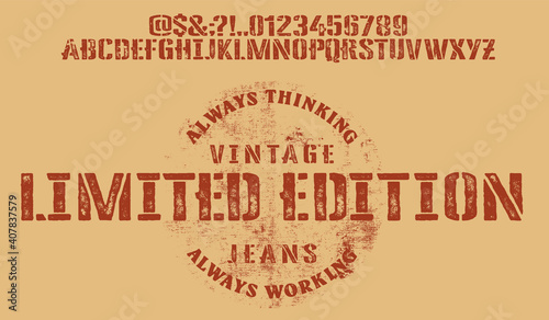 Craft vintage typeface design. Fashion type.