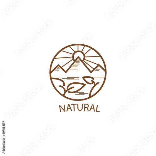 mountain logo illustration emblem design vector nature