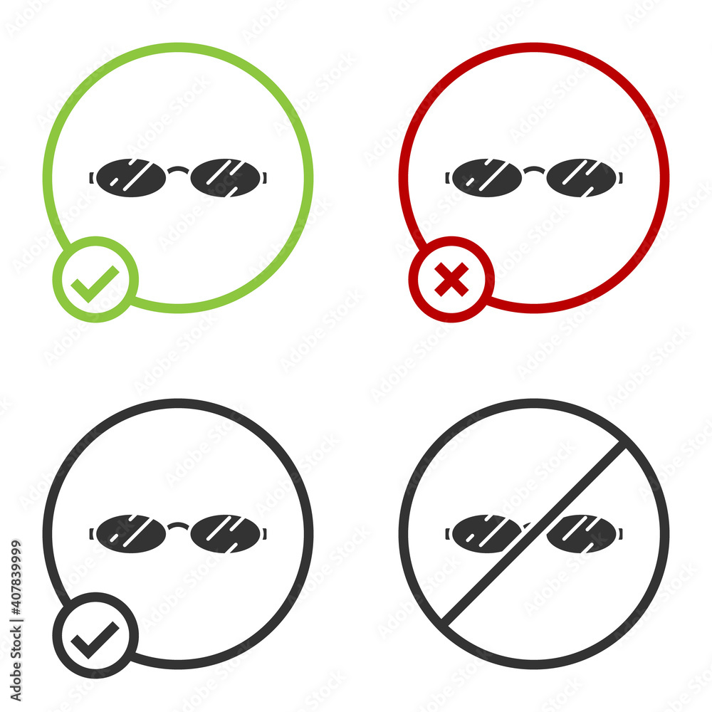 Black Eyeglasses icon isolated on white background. Circle button. Vector. Black Eyeglasses icon isolated on white background. Circle button. Vector.