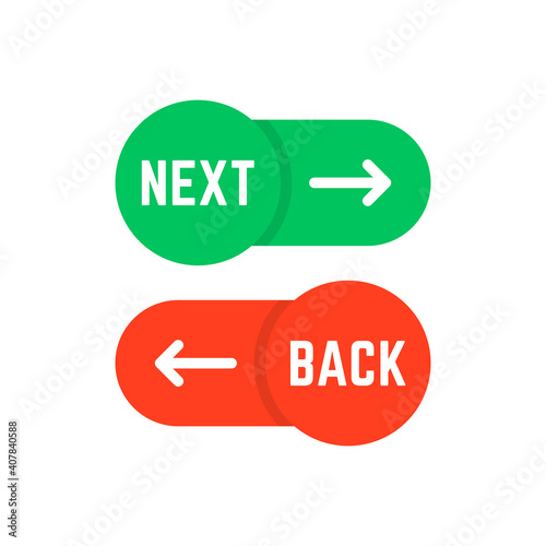 two green and red back and next icon