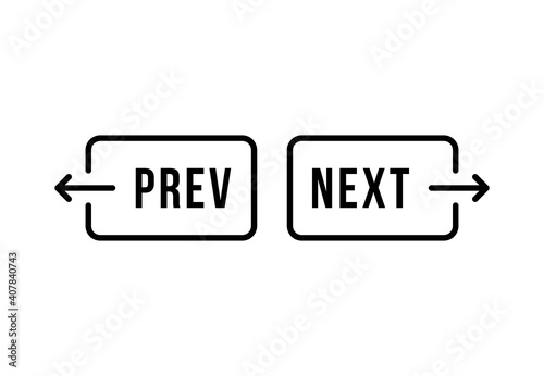 thin line black prev and next button