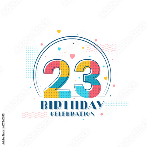 23 Birthday celebration, Modern 23rd Birthday design