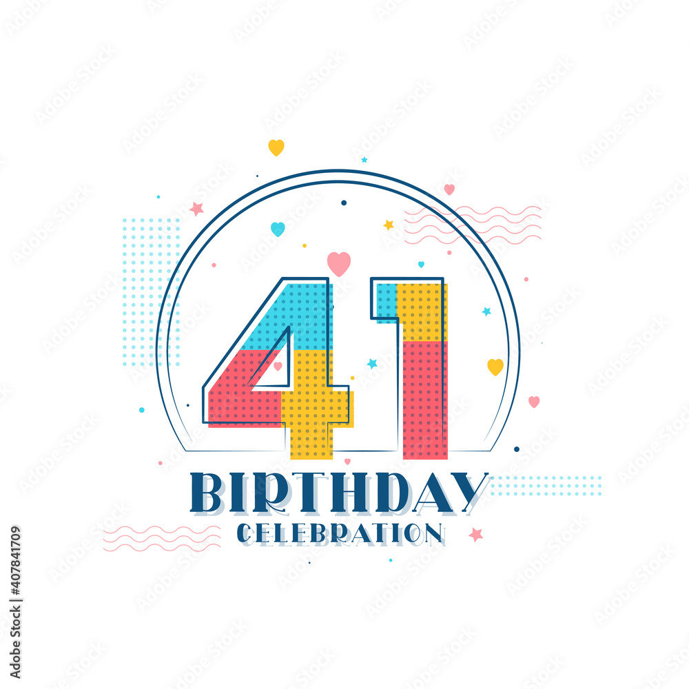 41 Birthday celebration, Modern 41st Birthday design