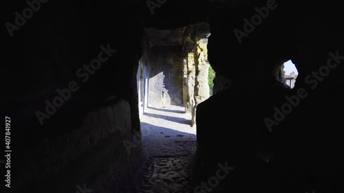 interior view of Donalar rock tomb in Kastamonu