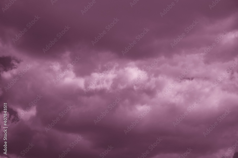 Obraz premium Dark pink clouds close-up. Cloud landscape.