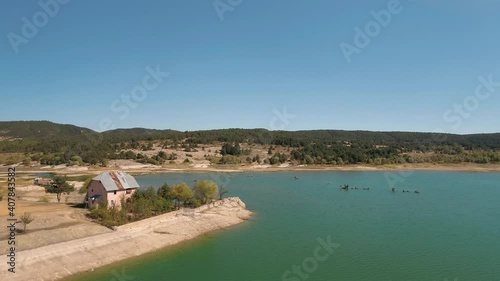 Aerial view of Beyler barrage lake in Kastamonu photo