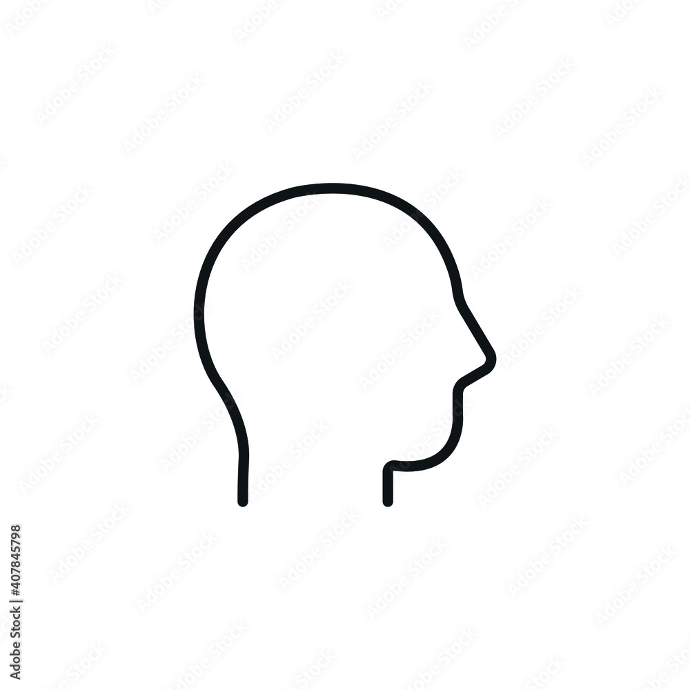 Human Head Sign, Head App Icon - simple line icon vector Human Head Sign, Head App Icon - simple line icon vector