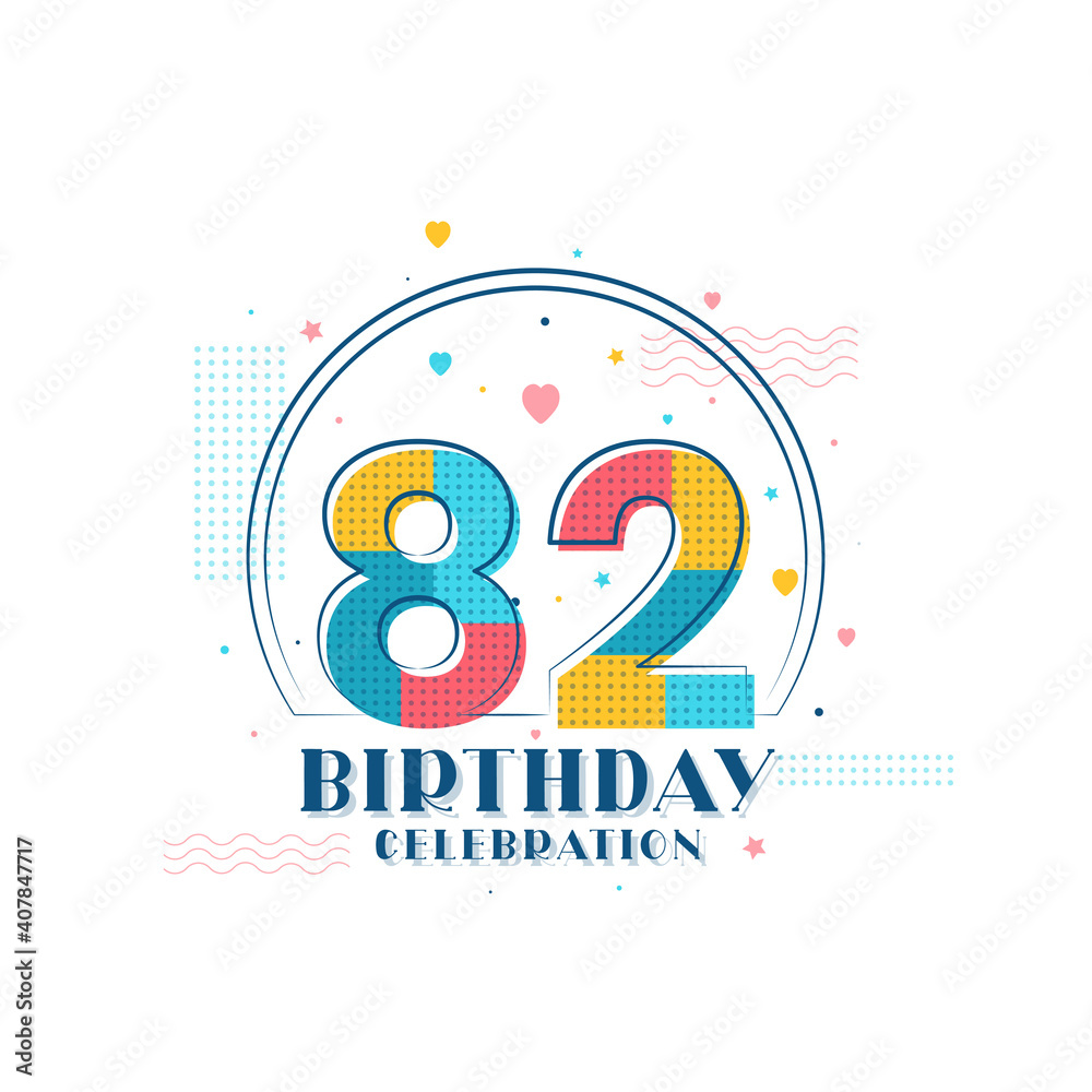 Fototapeta premium 82 Birthday celebration, Modern 82nd Birthday design