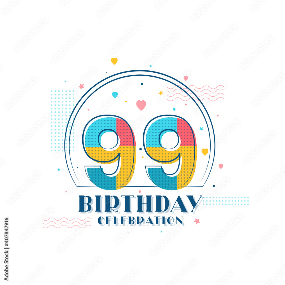 99 Birthday celebration, Modern 99th Birthday design