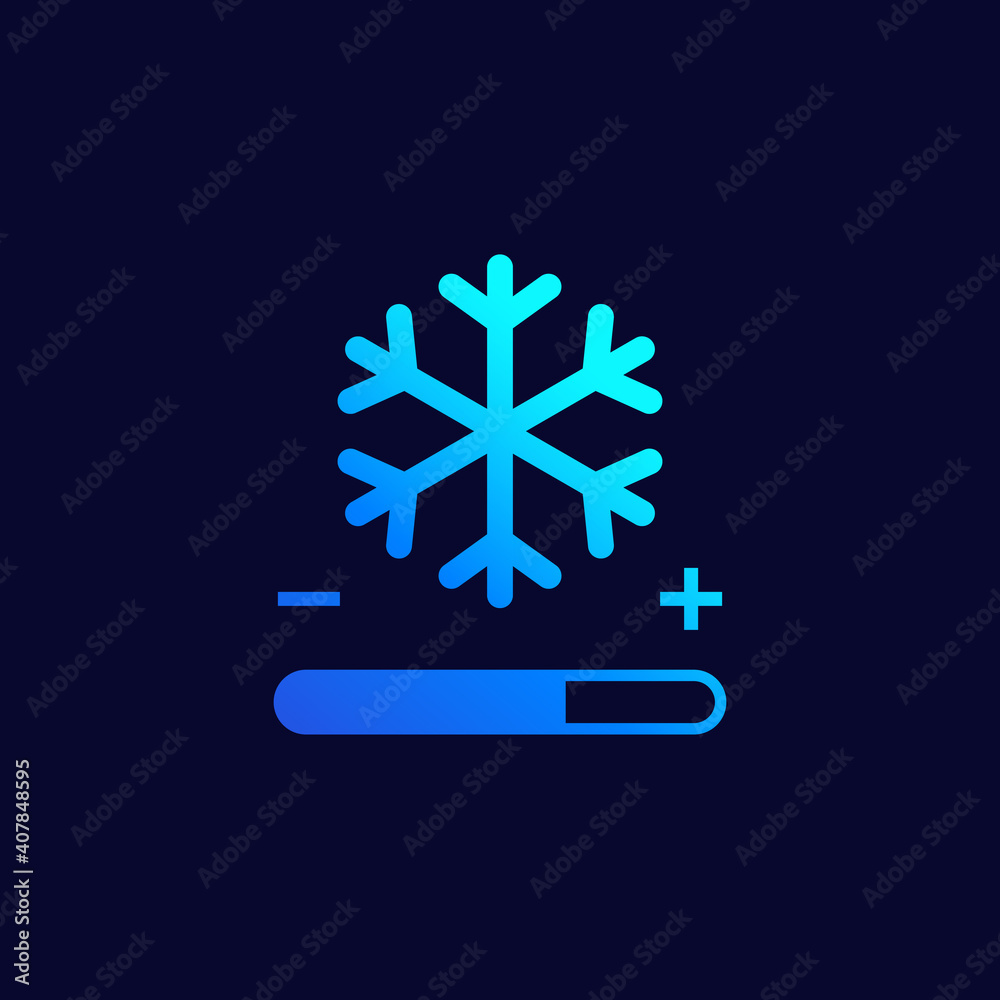 cooling control icon on dark cooling control icon on dark