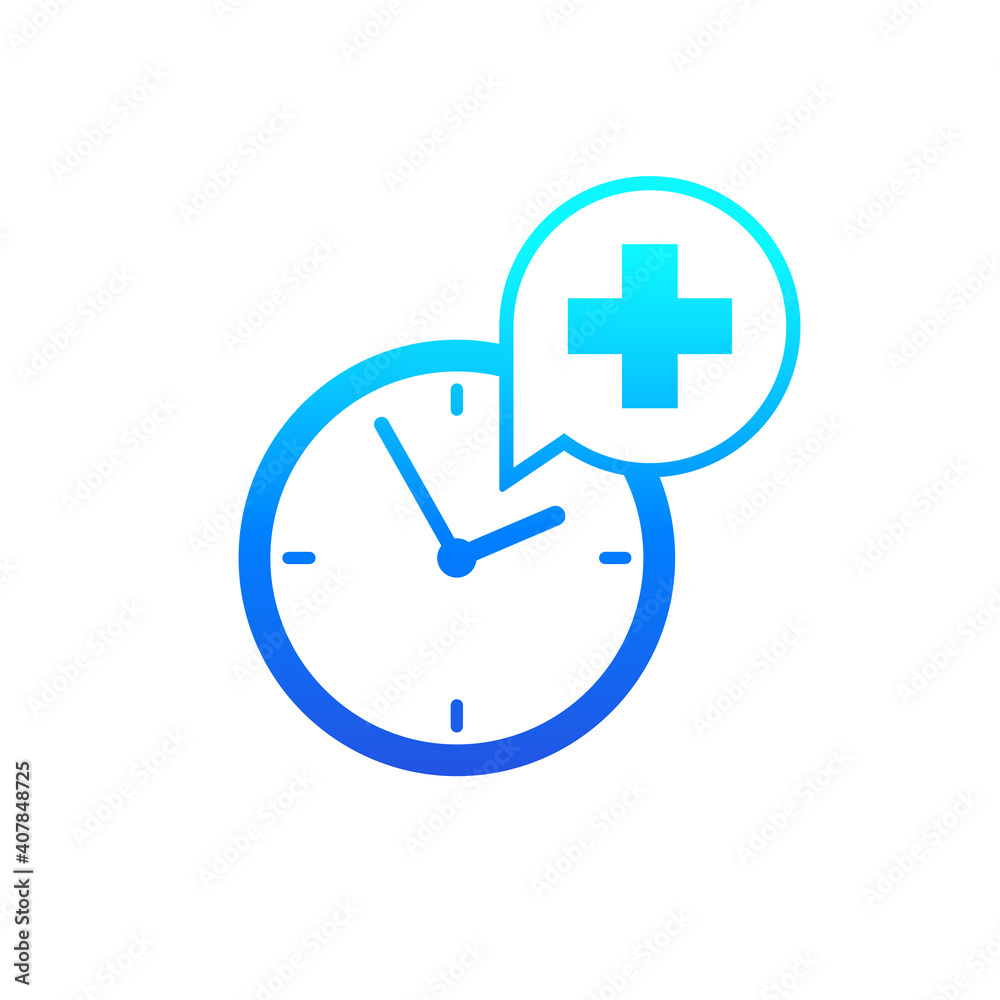 medical appointment time icon on white