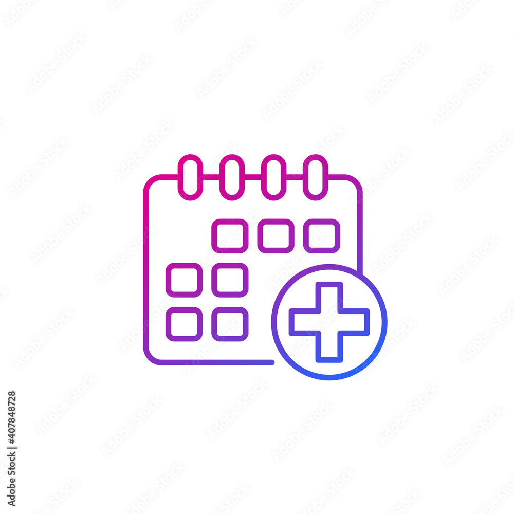 medical appointment line icon on white medical appointment line icon on white