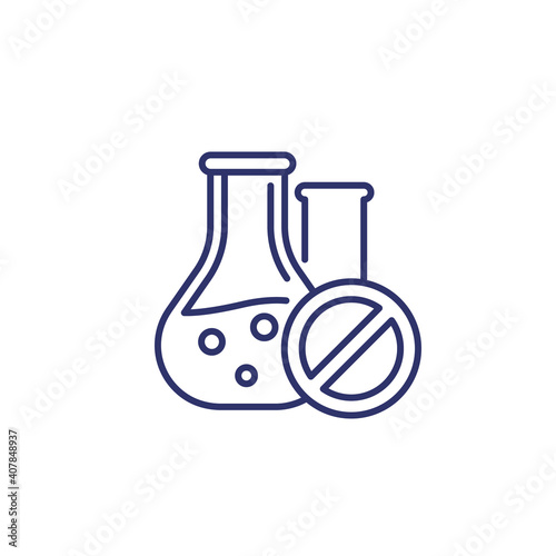 Chemical free, no additives line icon