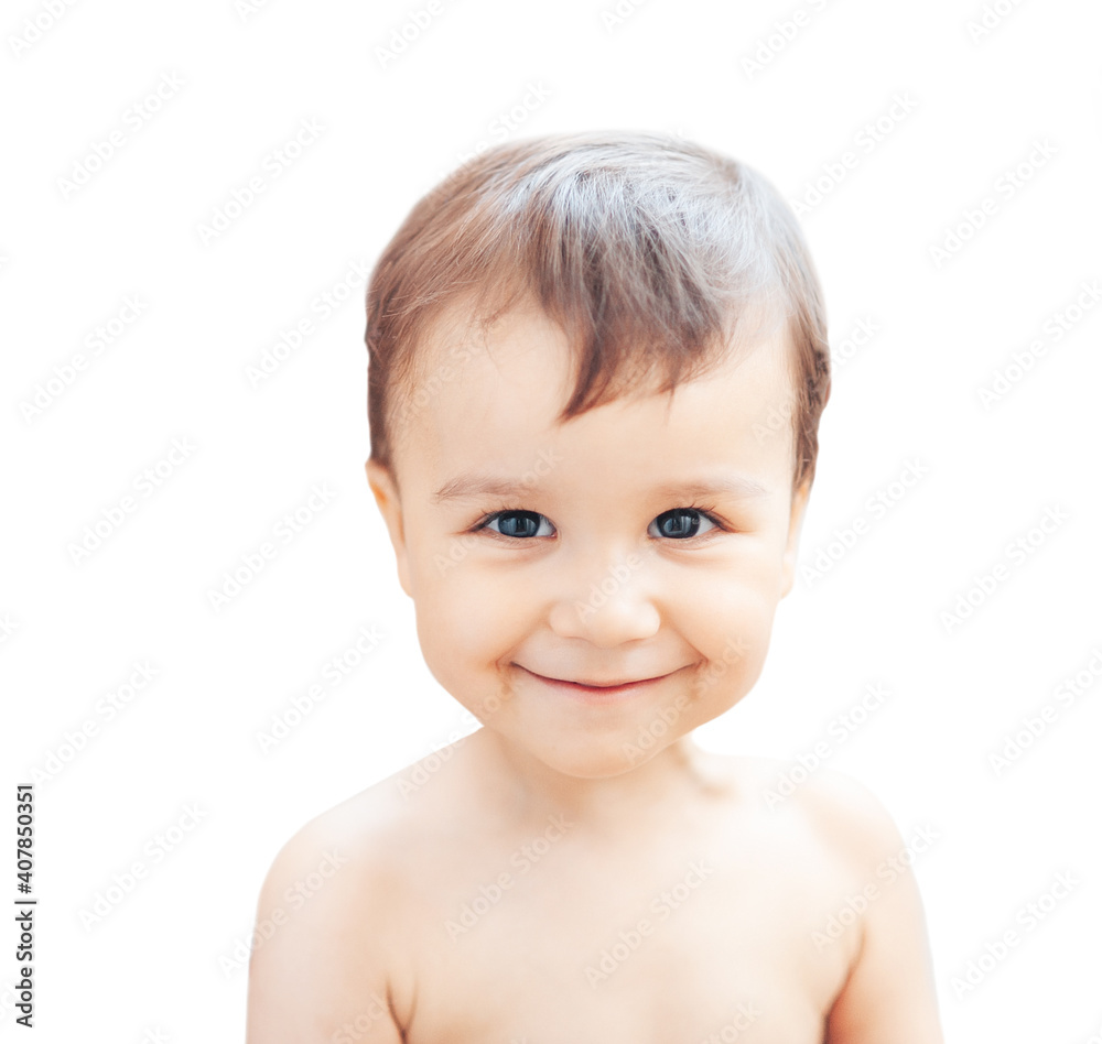 Portrait of happy one year old little child isolated on white background clipping path. Close up. happy cute laughing smiling baby infant face. Portrait of happy one year old little child isolated on white background clipping path. Close up. happy cute laughing smiling baby infant face.