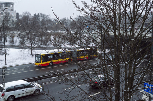 Trasa Łazienkowska, zima