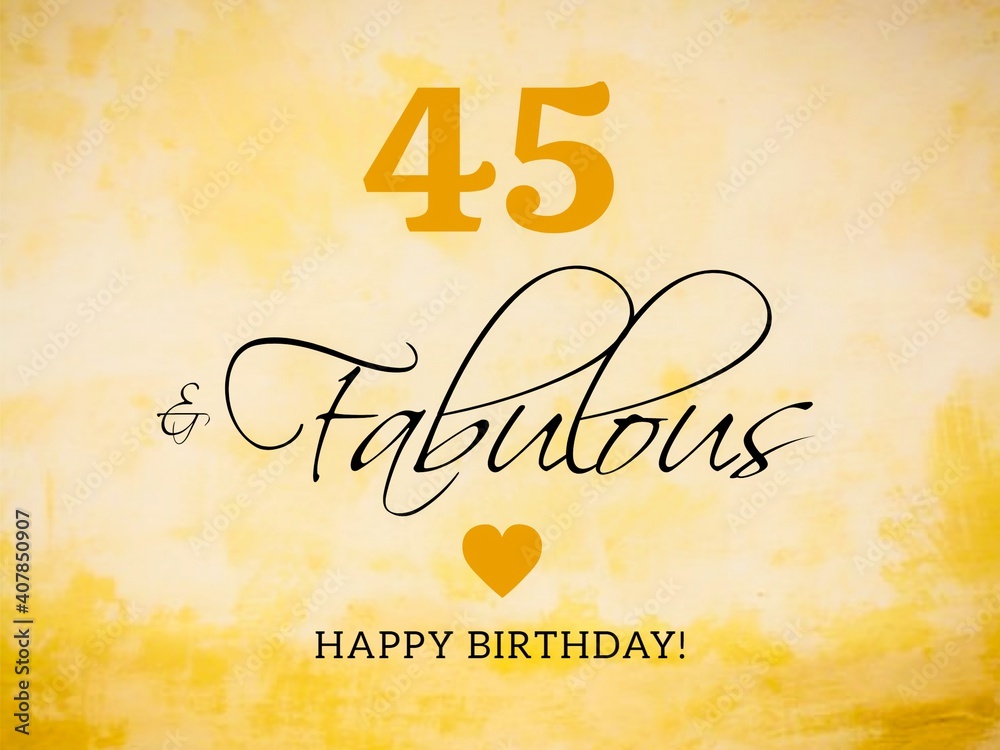 Obraz premium 45th birthday card wishes illustration