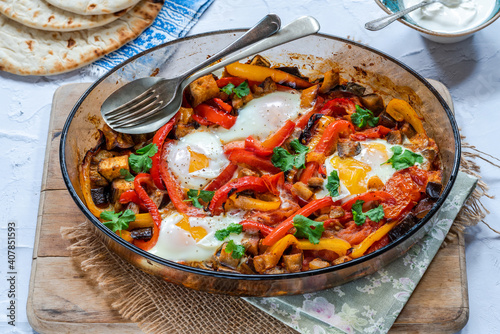 Shakshuka - classic North African and Middle Eastern dish
