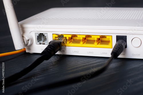 ethernet ports, rj45 sockets in the modem