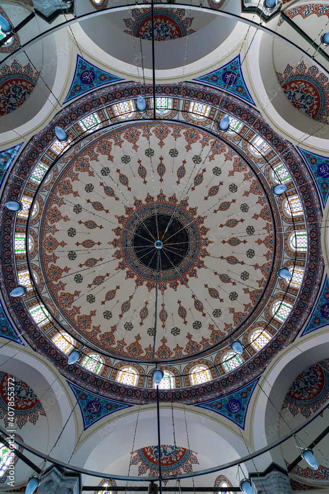 Obraz premium Dome of Sokollu Mehmet Pasa Mosque in Beyoglu Istanbul. Ottoman Architecture. Mosques' of Istanbul. Islamic background. Mosque architecture. HDR photo.