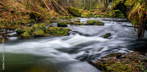 The Kamenice is a 35.6-kilometre-long river in the Děčín District, in Czech Republic. It originates in the Lusatian Mountains and then flows through the national park of Bohemian Switzerland.