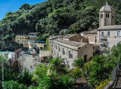 Obraz na plátně abbazia e spiaggia di san fruttuoso