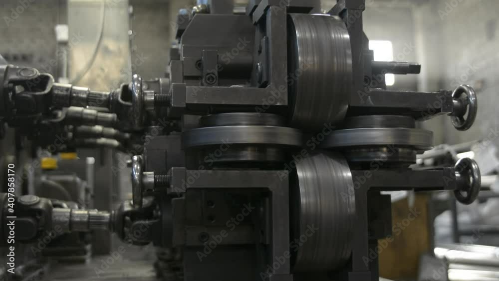 Stainless steel pipes are a finished product of metal rolling in factory. Metal-rolling machines for production rolled metal is used for manufacture of parts or an independent element. Stainless steel pipes are a finished product of metal rolling in factory. Metal-rolling machines for production rolled metal is used for manufacture of parts or an independent element.