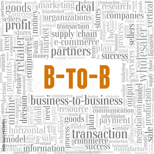 B2B - Business to business vector illustration word cloud isolated on a white background.