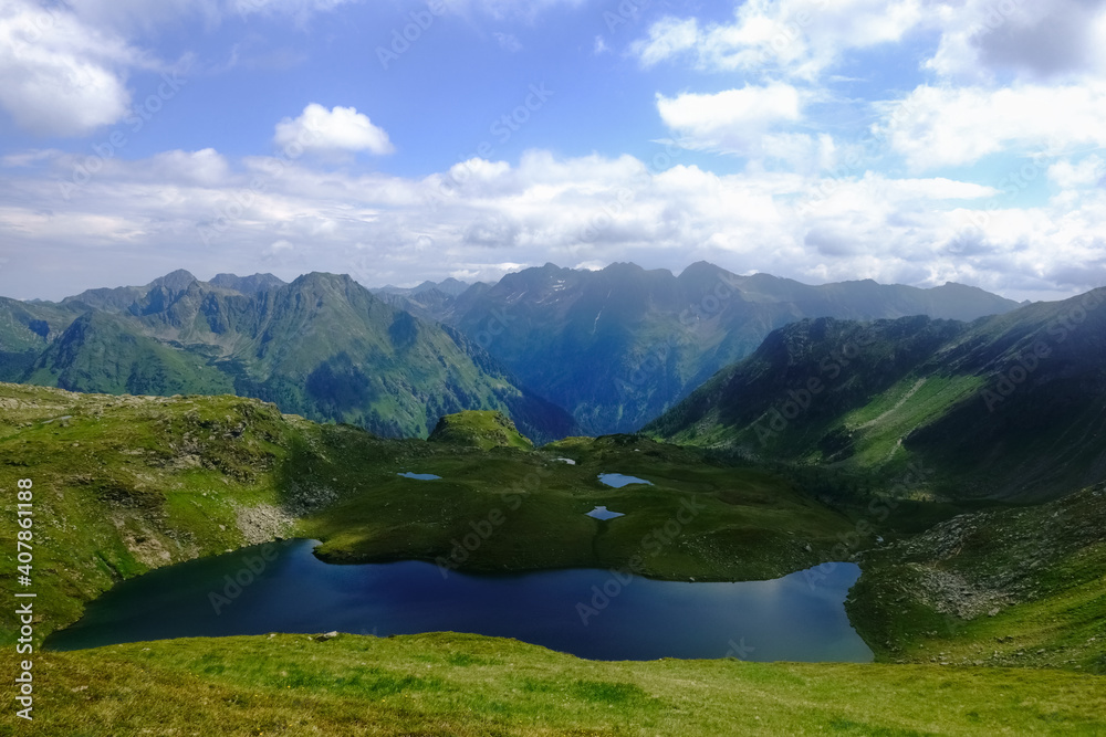 marvelous landscape with lot of mountain lakes and mountains