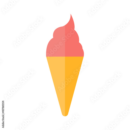 Cone Cream, Dessert Icon Illustration Vector Isolated. Suitable for Web Design, Logo, App, and UI.