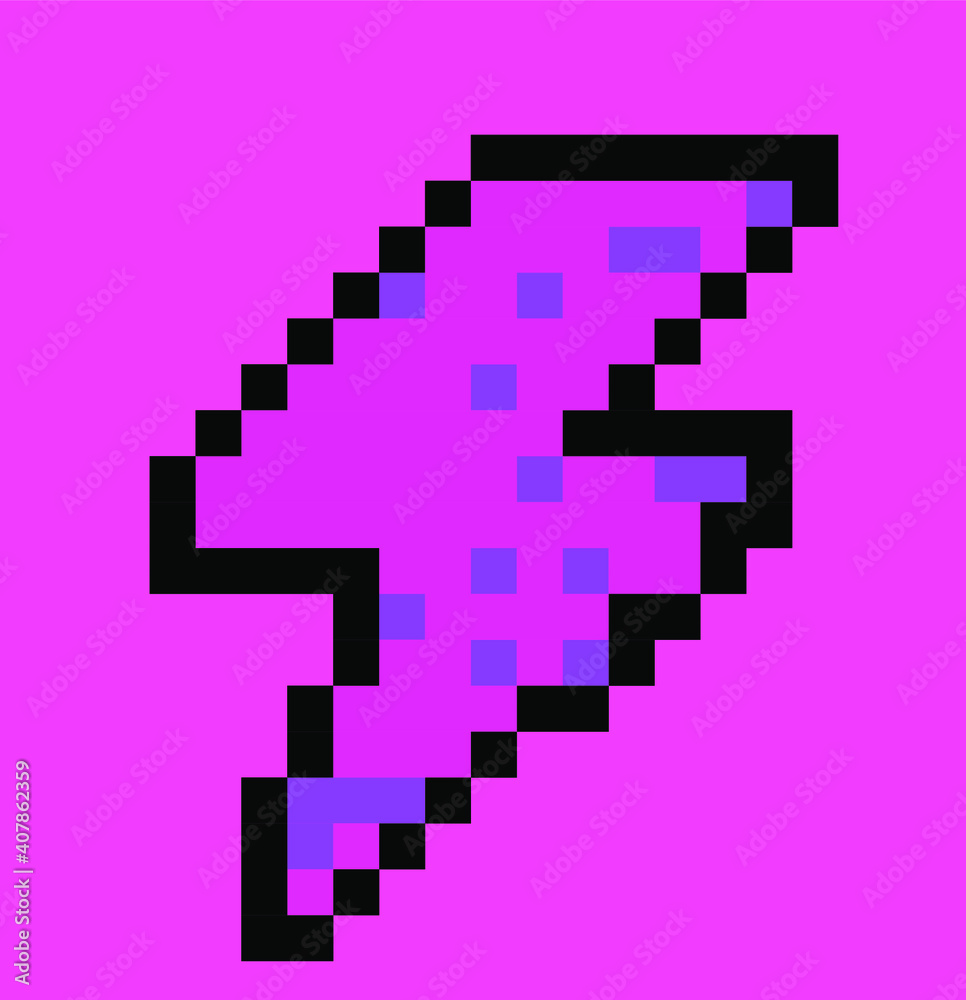 Premium Vector  Lightning pixel art gaming item, game pixel