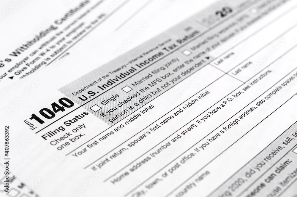 Tax forms 1040. Close up. Financial background. Tax forms 1040. Close up. Financial background.