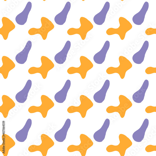 Seamless background. Abstract orange and purple spots on a white background. Vector.