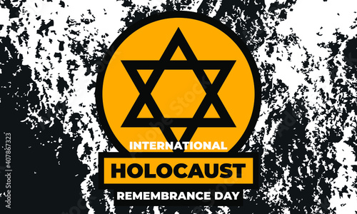 International Holocaust Remembrance Day is an international memorial day on 27 January commemorating the tragedy of the Holocaust that occurred during the Second World War. Star of David. Vector EPS10