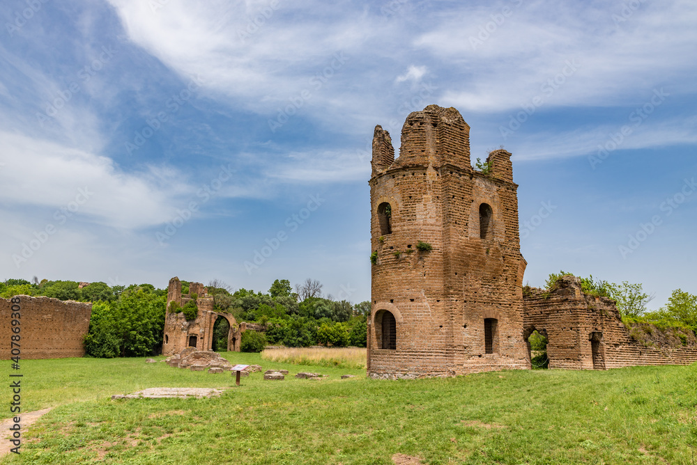 Ruins of the Circus of Maxentius in Rome, Italy