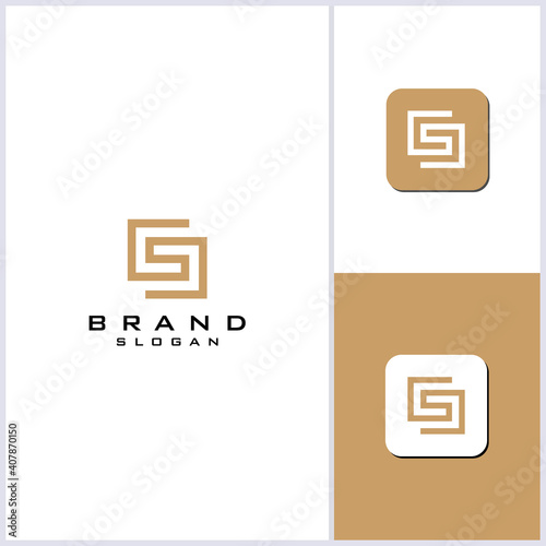 CS letter combine logo designs vector template