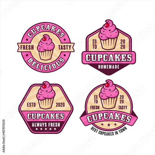 Cupcakes design premium logo collection-2 photo