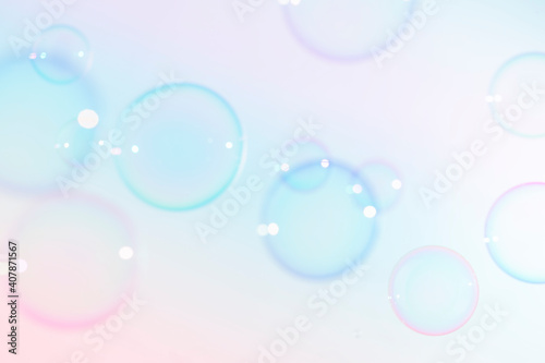Beautiful shiny colorful soap bubbles background.