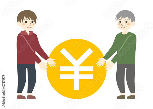 person with money  若者　高齢者　お金