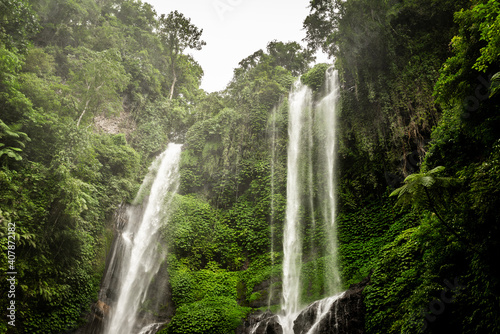 Large Waterfall on Bali Island  Indonesia