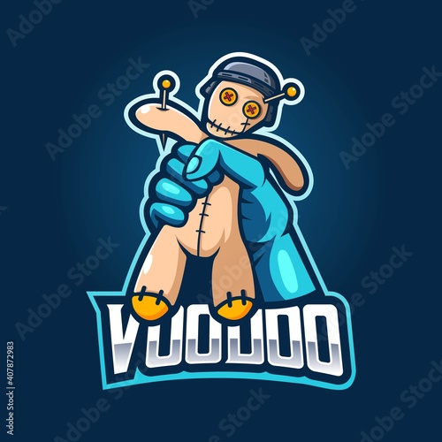 voodoo doll mascot logo design vector
