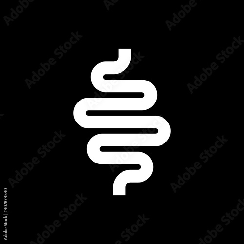 Intestines glyph icon or digestion system symbol