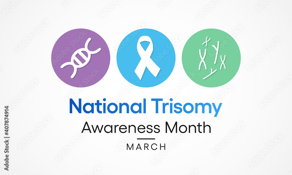 Vector illustration on the theme of Trisomy awareness month, A trisomy is a chromosomal condition characterized by an additional chromosome. A person with a trisomy has 47 chromosomes instead of 46. Vector illustration on the theme of Trisomy awareness month, A trisomy is a chromosomal condition characterized by an additional chromosome. A person with a trisomy has 47 chromosomes instead of 46.