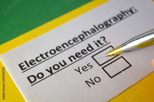 One person is answering question about electroencephalography.